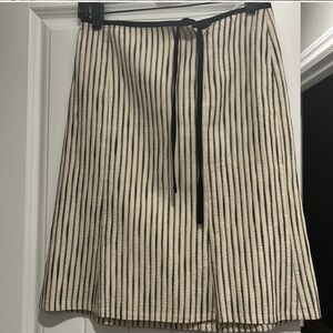 vintage NANETTE LEPORE straight pinstripe skirt 4 Monochrome Knee Length Mini S